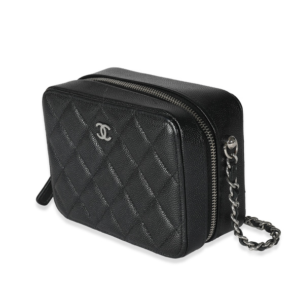 Chanel Black Quilted Caviar Square Zip Around Camera Bag - Picture 4 of 8